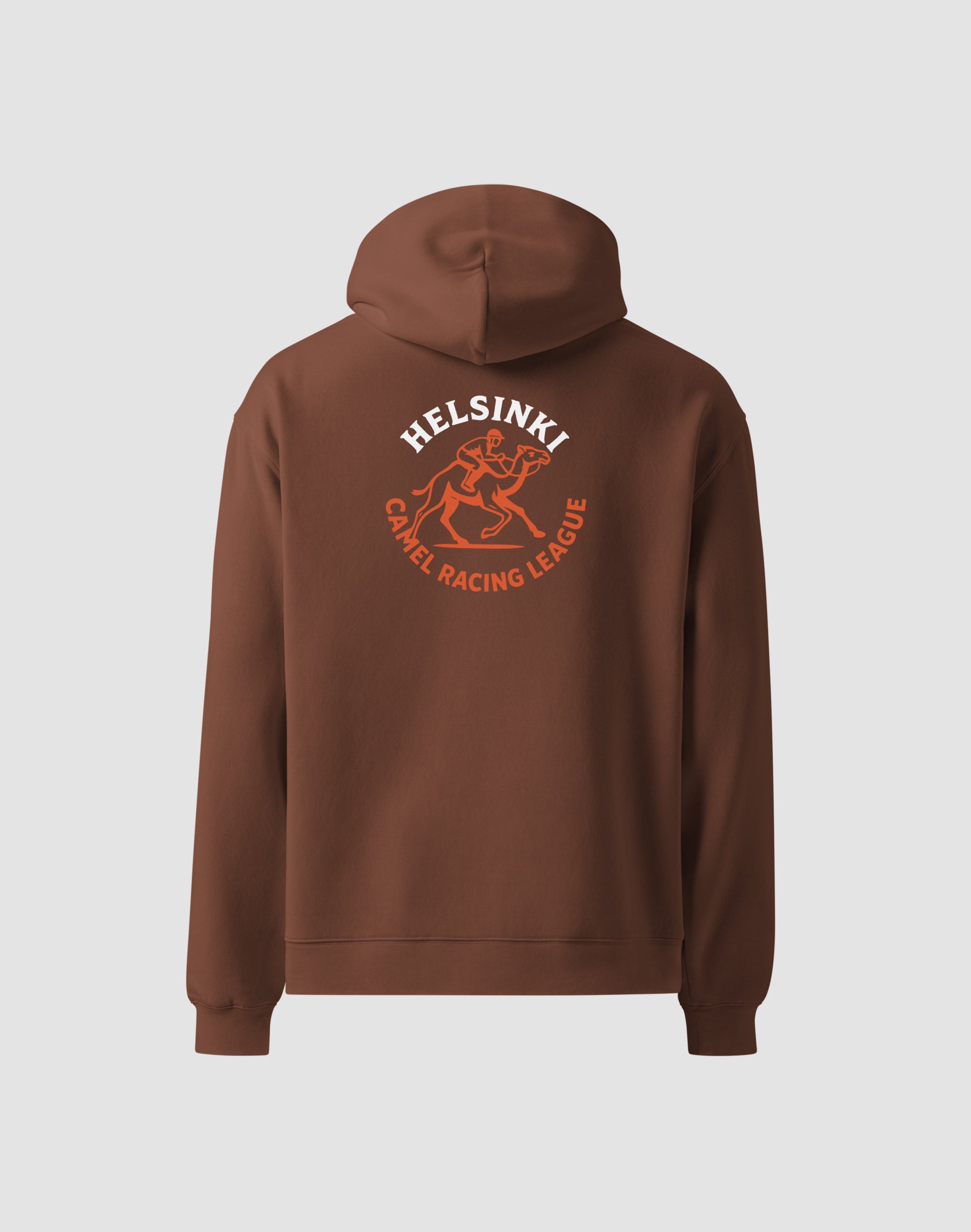 Helsinki Camel Racing League Heritage clay hoodie back print — PERAMA Federations