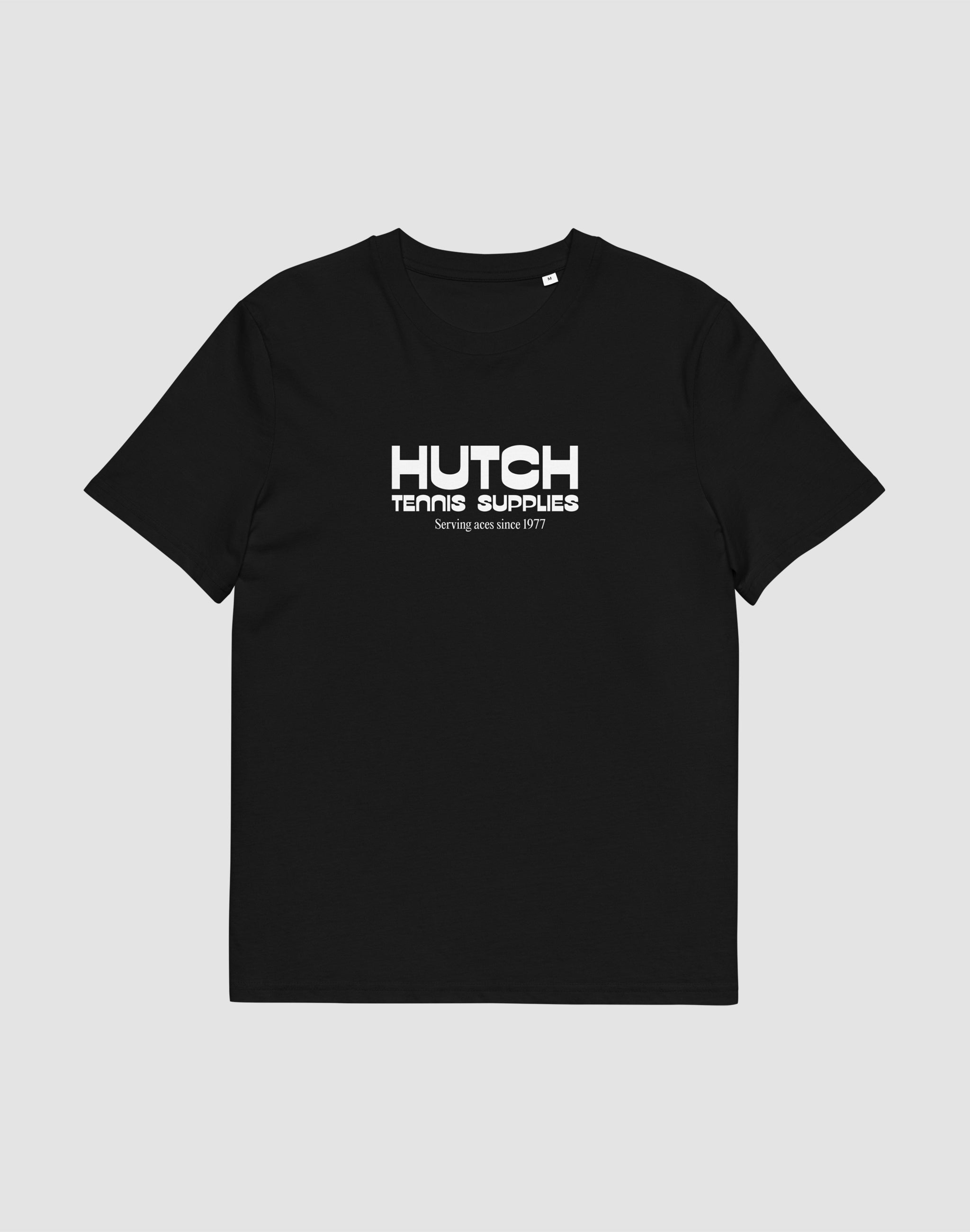 Hutch Tennis Supplies T-Shirt black middle chest print sponsor — PERAMA Sponsors