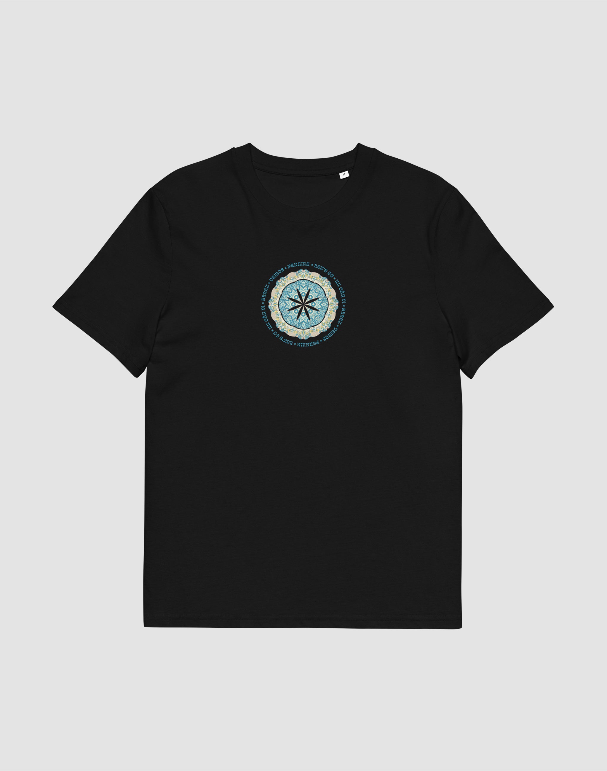 Lets Go Mandala black T-shirt front print — PERAMA Classics