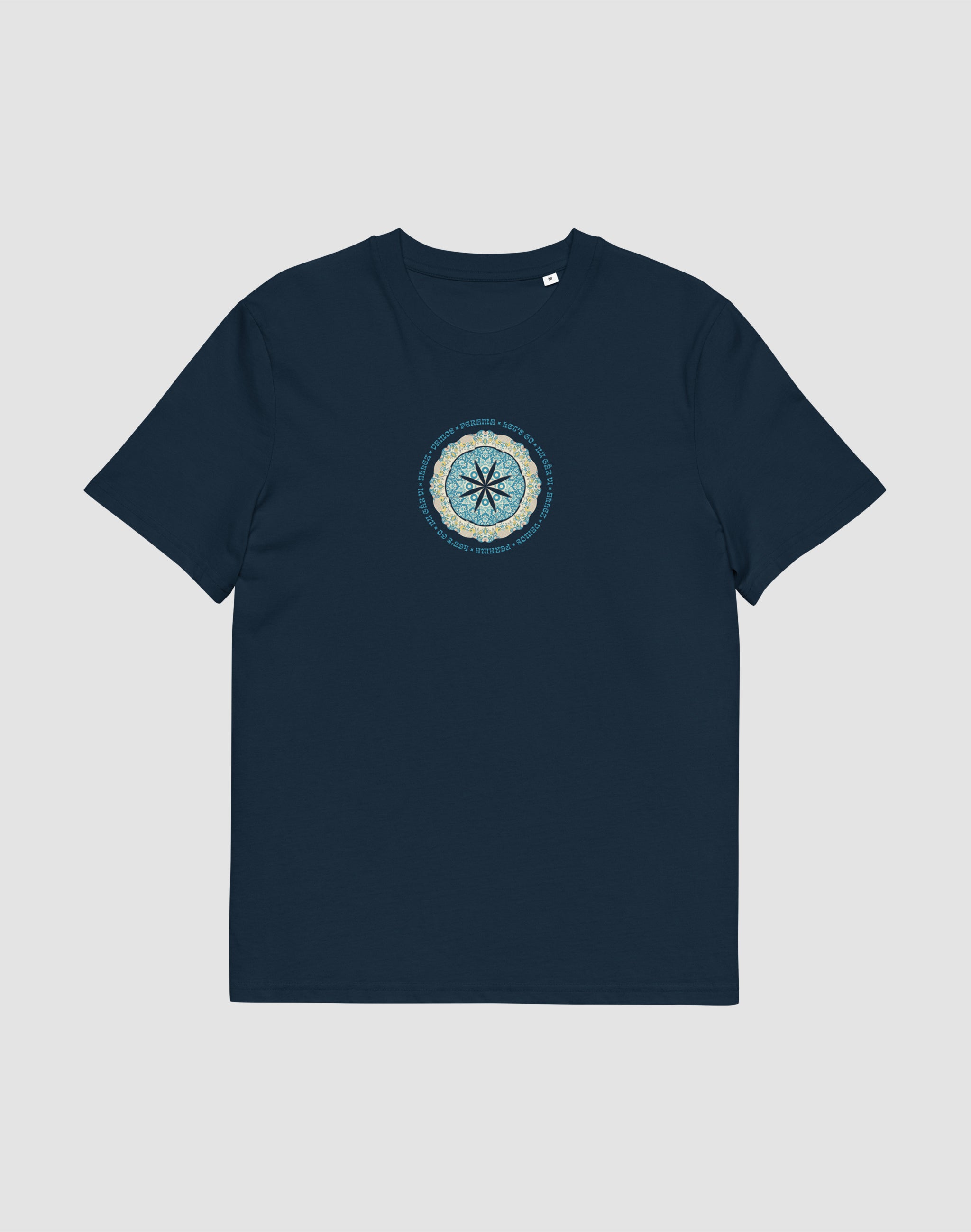 Lets Go Mandala navy T-shirt front print — PERAMA Classics