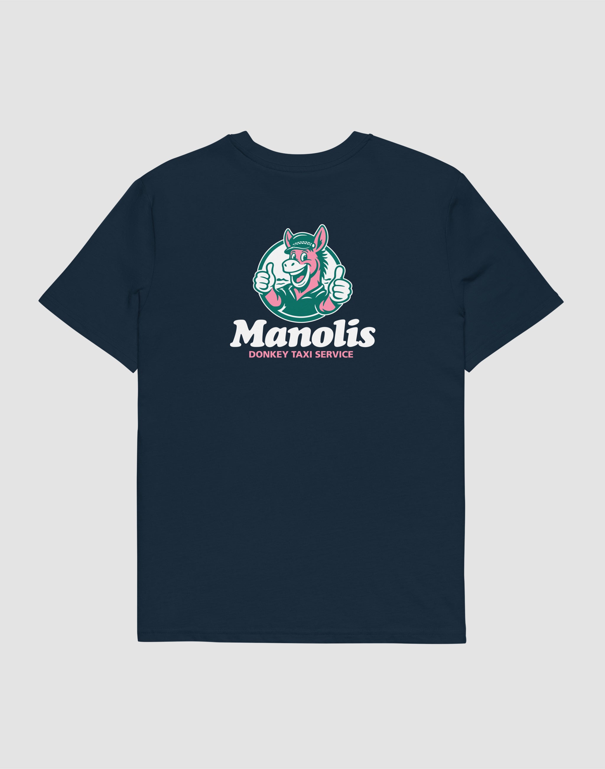 Manolis Donkey Taxi Service Club french navy T-shirt — PERAMA Sponsors