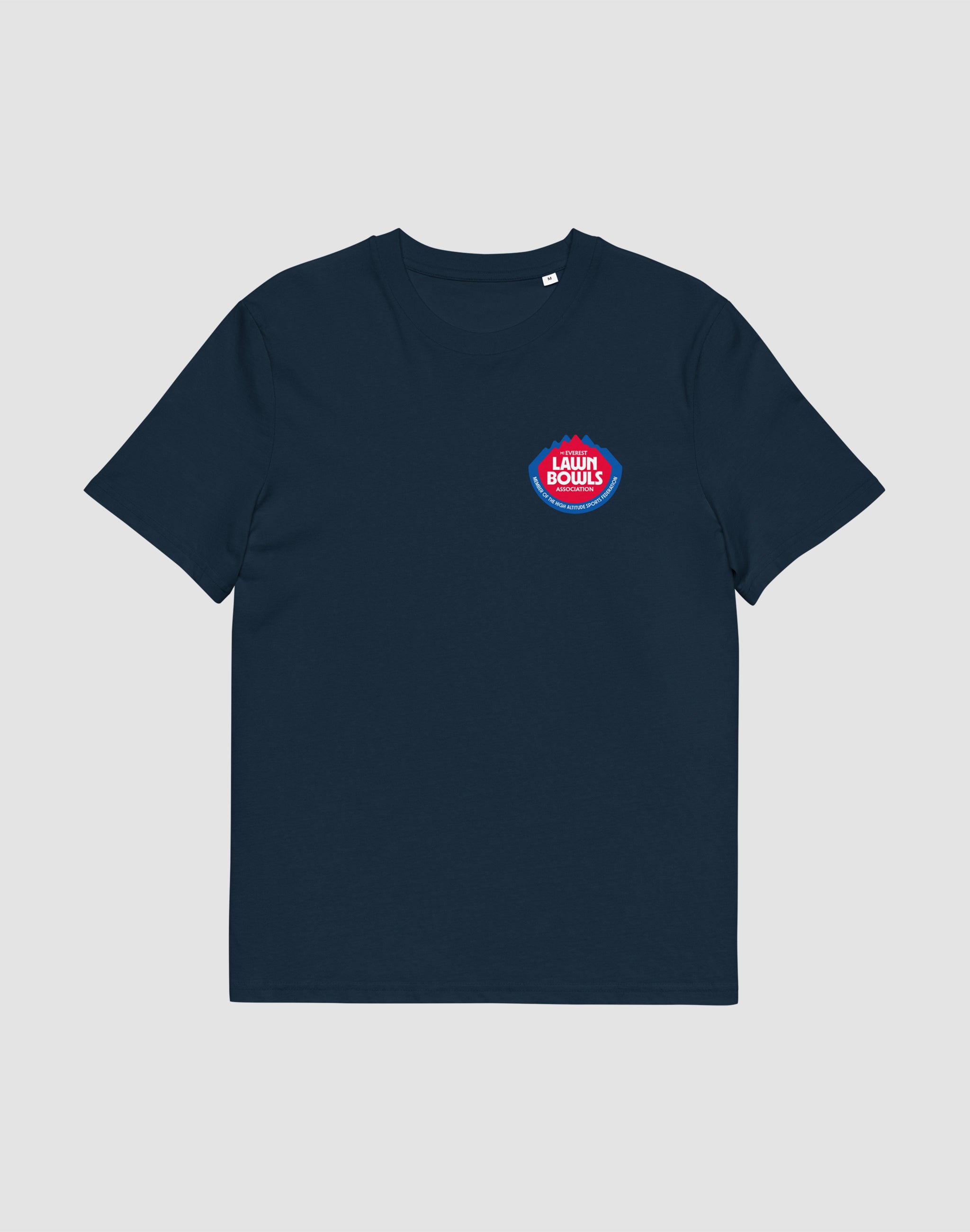 Mt Everest Lawn Bowls Association uniform T-Shirt navy chest print — PERAMA Federations