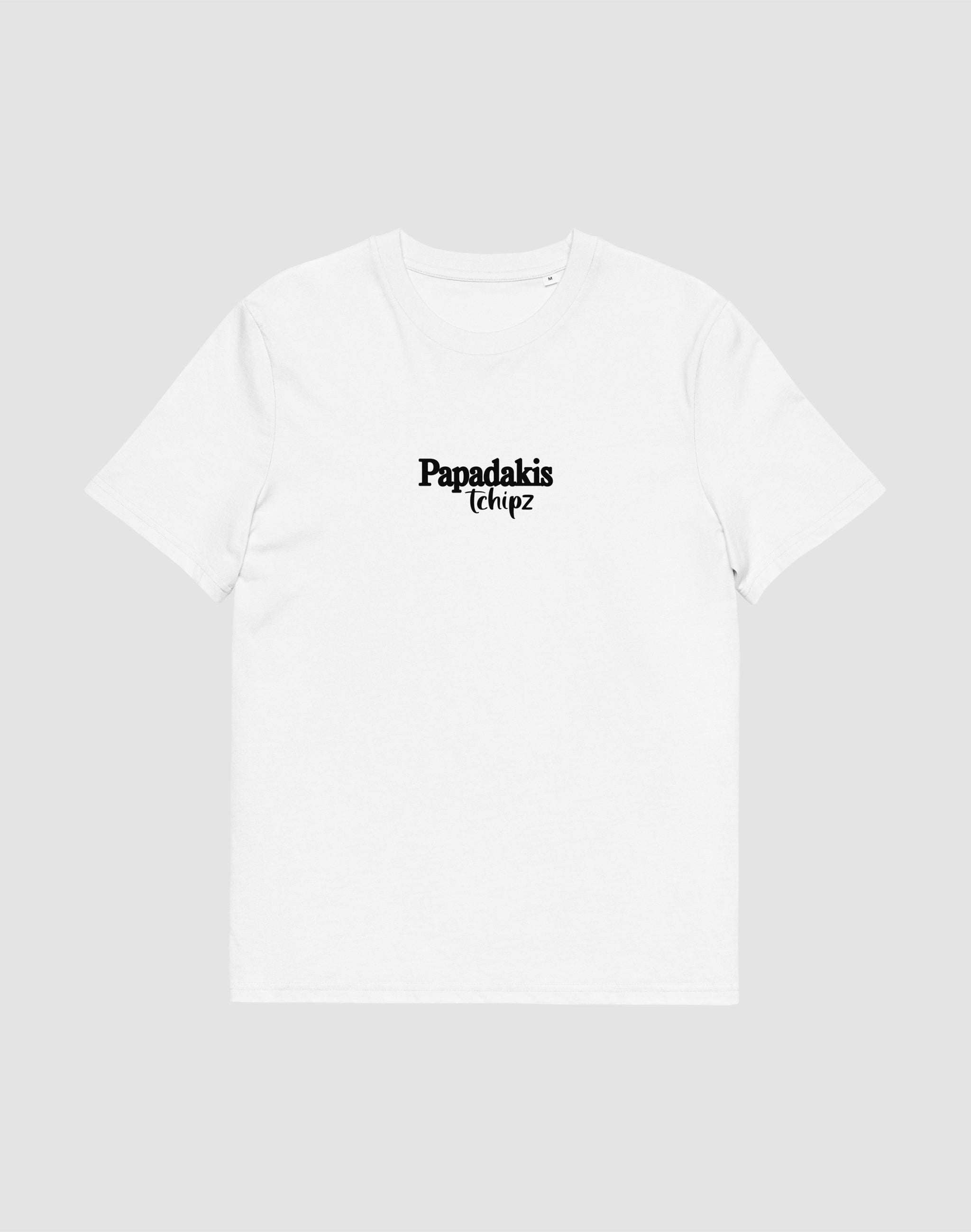 Papadakis Tchipz T-Shirt white middle chest print sponsor — PERAMA Sponsors