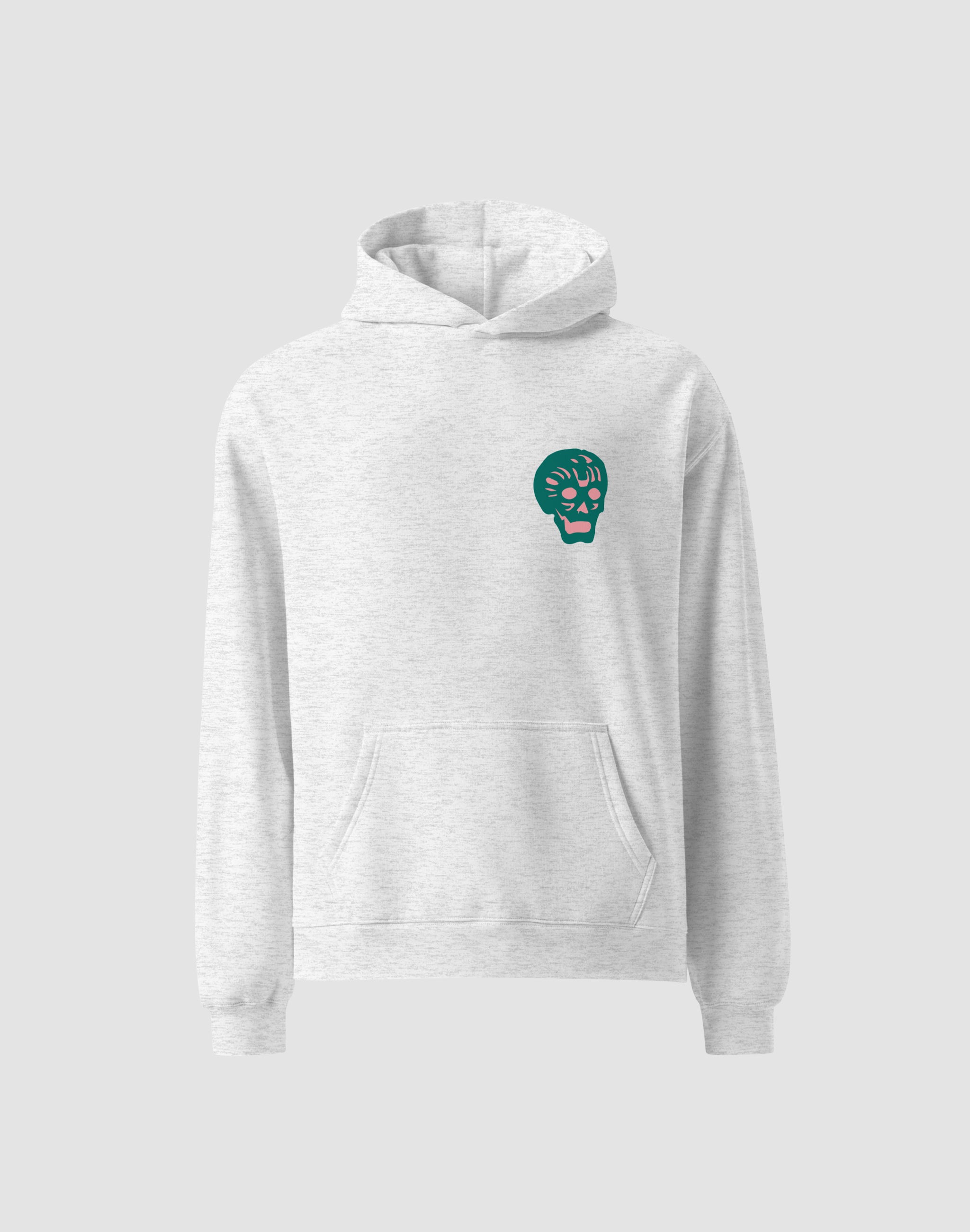 Breakpoint Hoodie Green + Pink Hoodie - front - white heather — PERAMA Classics