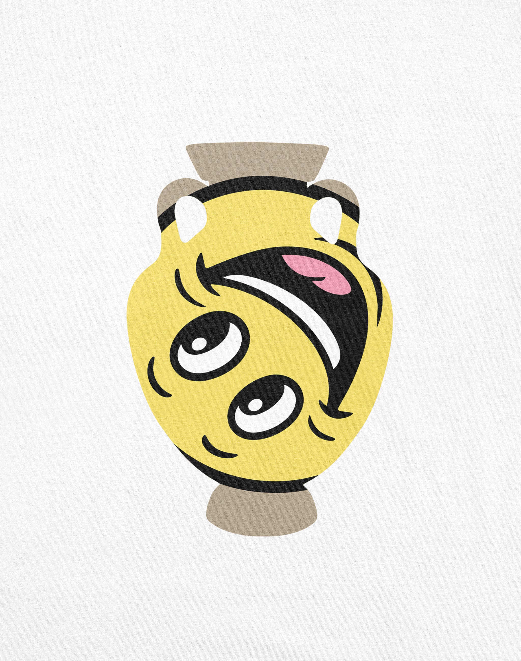 Amphora 07 T-Shirt white front print close up — PERAMA Odyssey