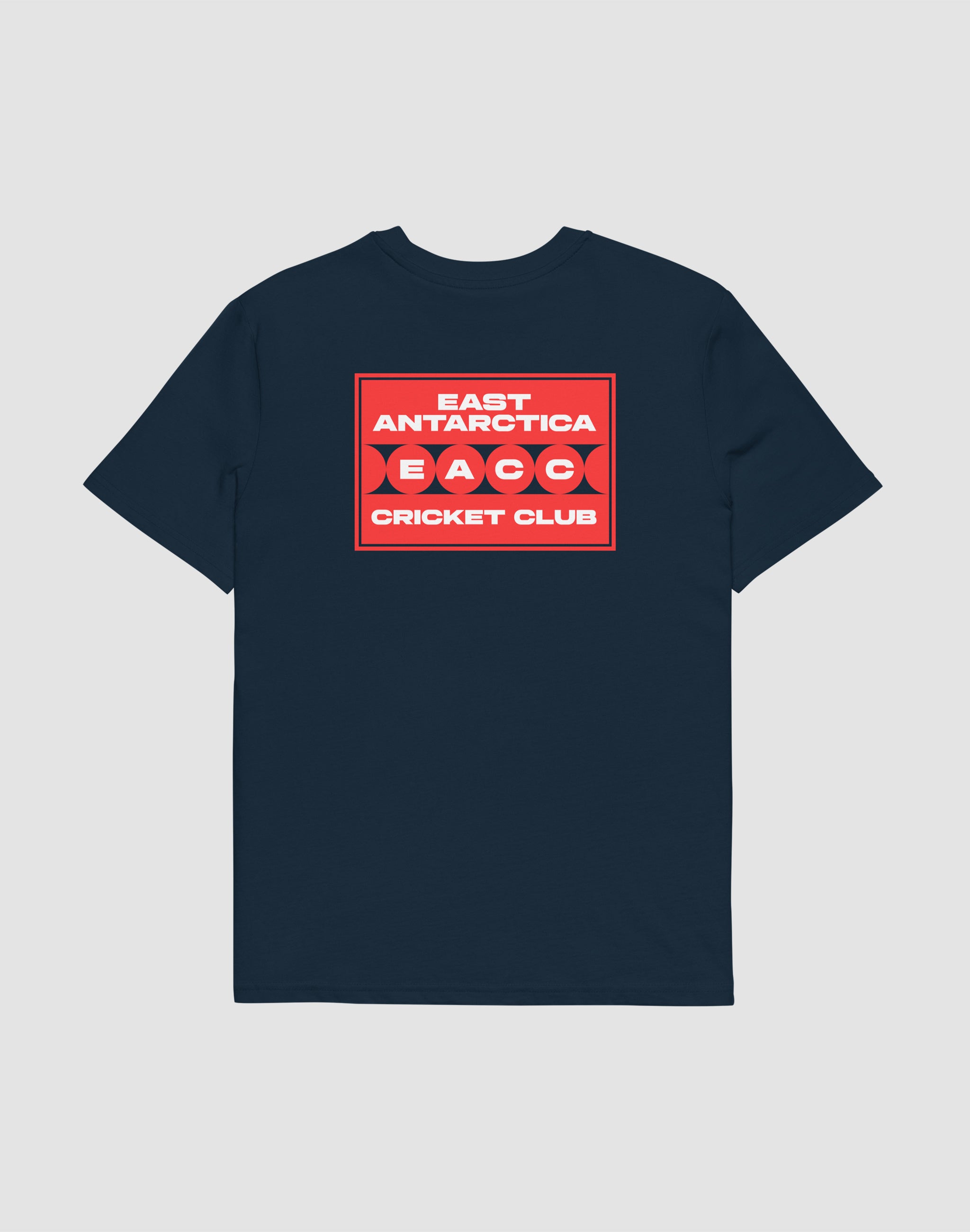 East Antarctica Cricket Club T-Shirt  french navy back print — PERAMA Sports Federations