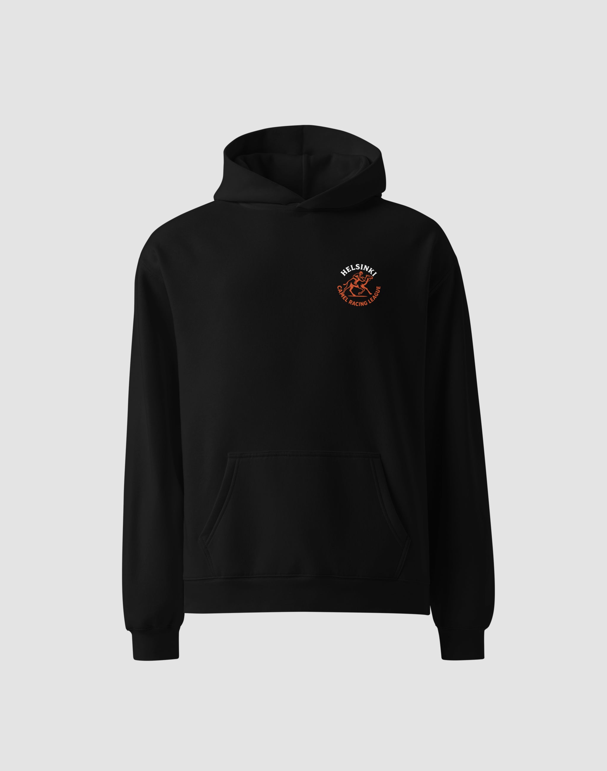 Helsinki Camel Racing League Vintage Hoodie black chest print — PERAMA Sports Federation