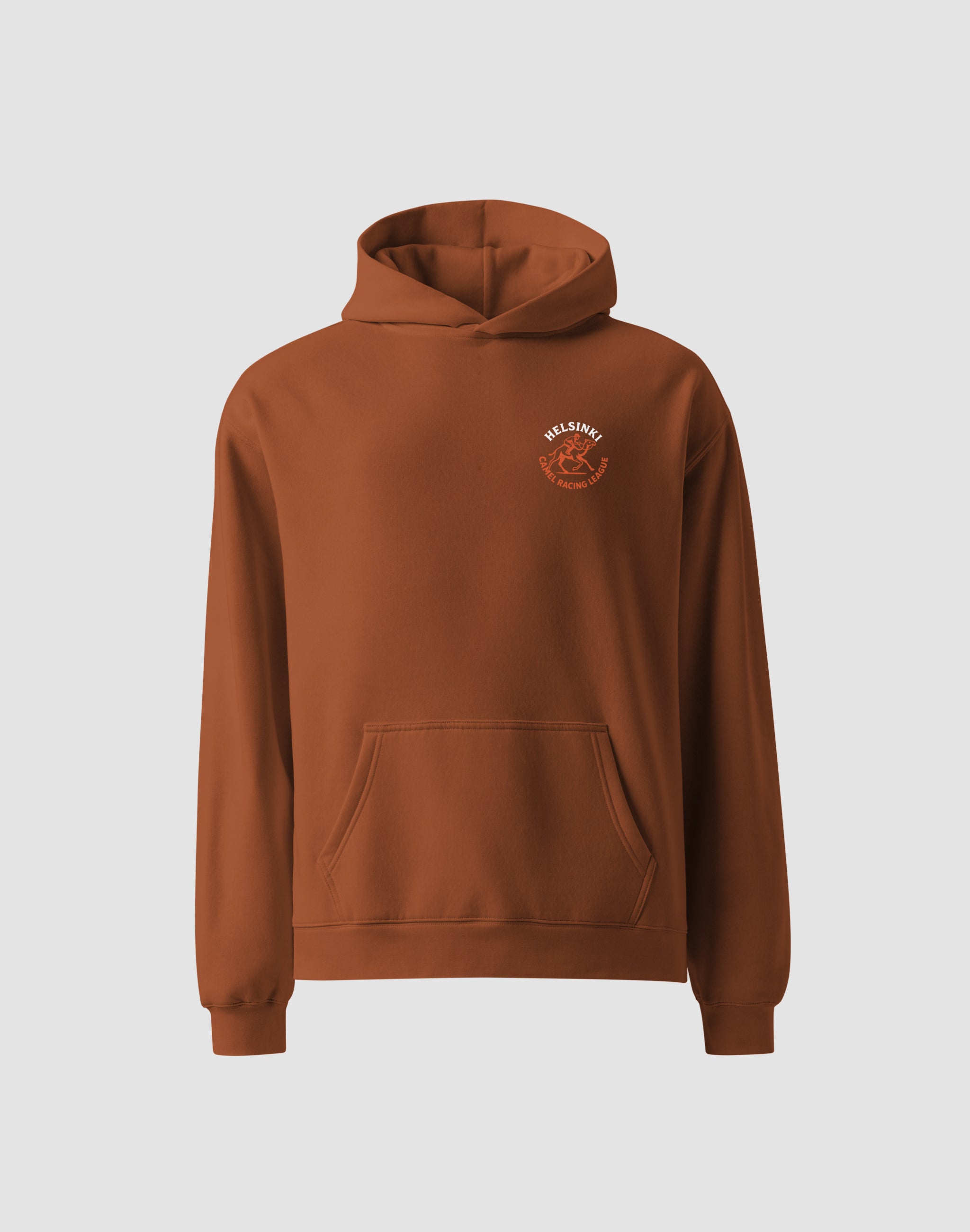 Helsinki Camel Racing League Vintage Hoodie clay chest print — PERAMA Sports Federation