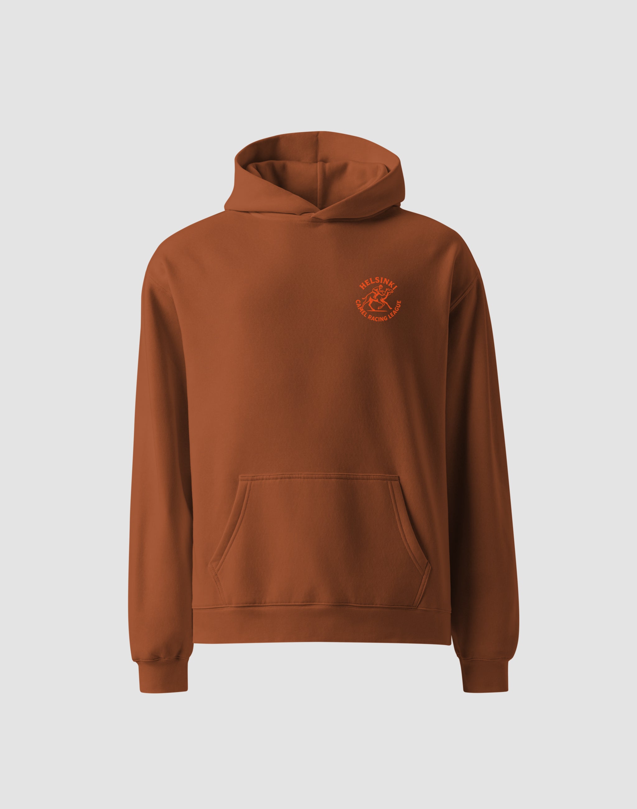 Helsinki Camel Racing League Heritage club clay hoodies tonal small chest print — PERAMA Sports Federation