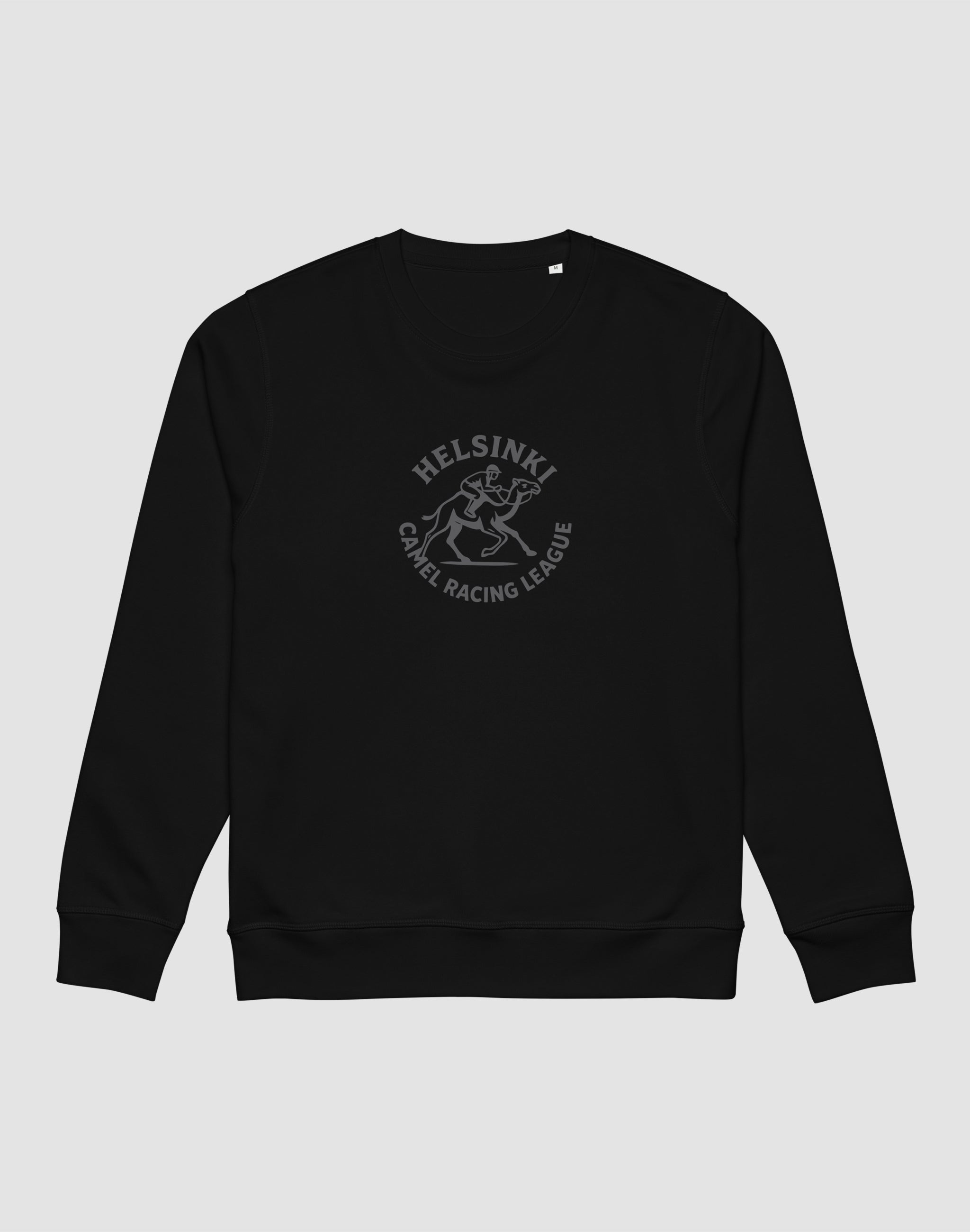 Helsinki Camel Racing League Vintage sweatshirt athletic black chest print — PERAMA Sports Federation