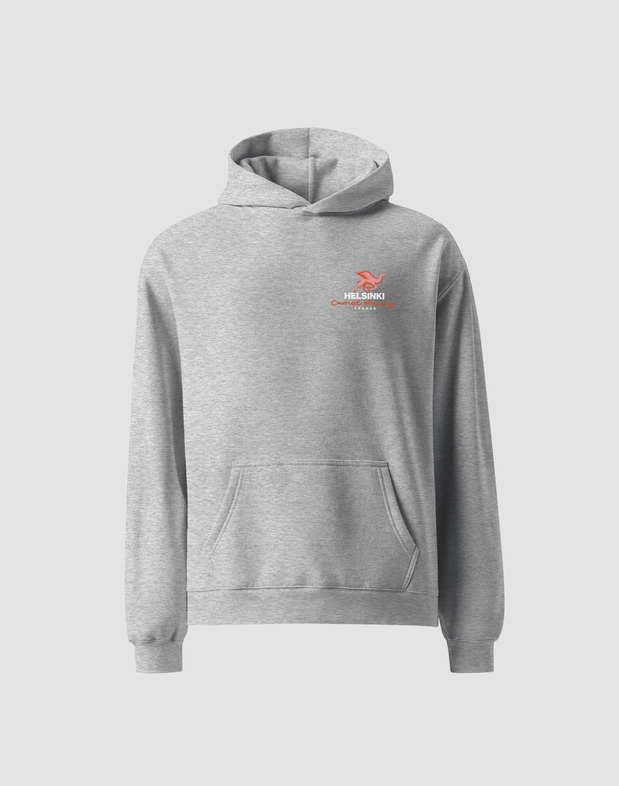 Helsinki Camel Racing League Hoodie Athletic grey chest print vintage — PERAMA Sports Federation