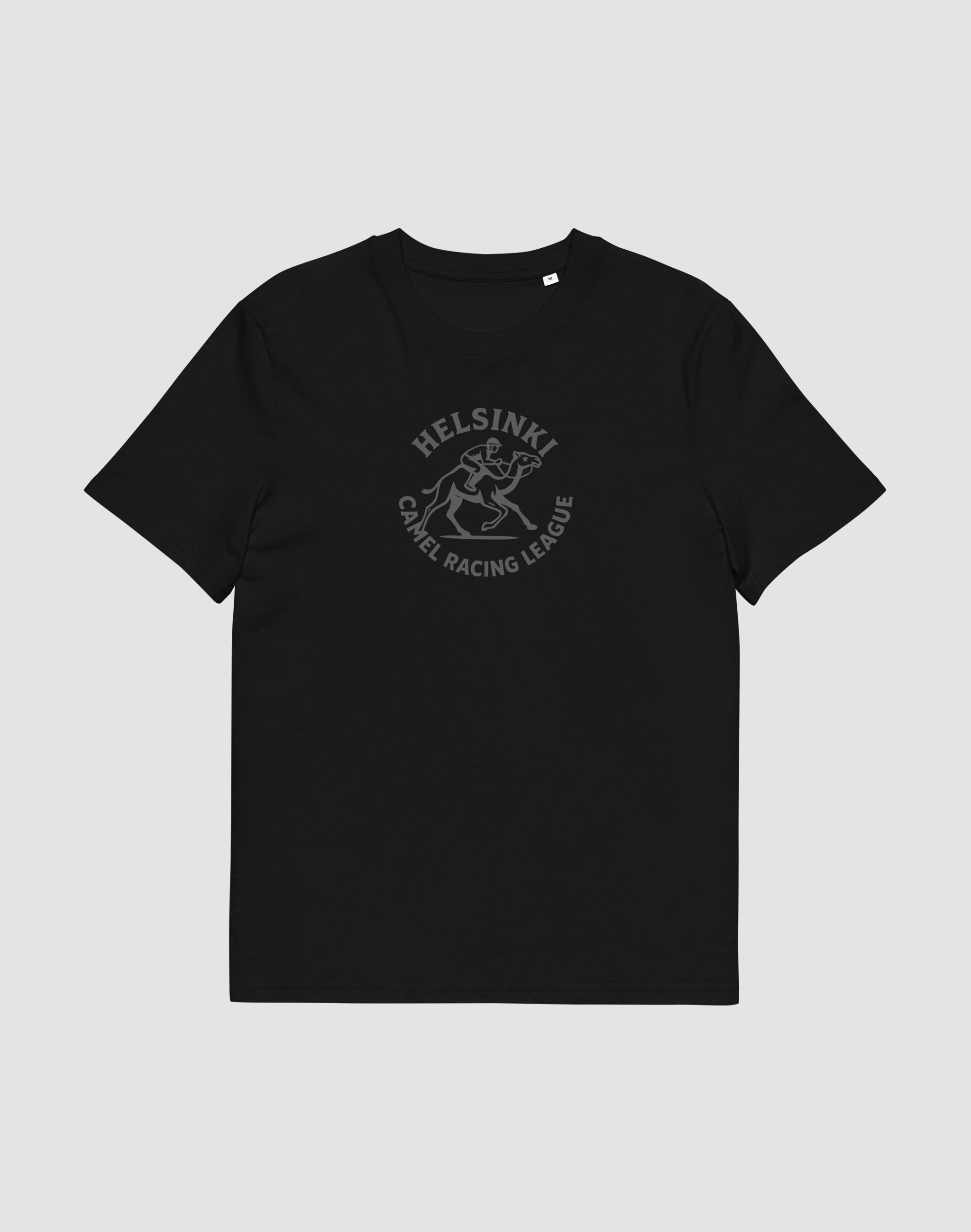 Helsinki Camel Racing League Heritage club black t-shirt single colour chest print — PERAMA Sports Federation