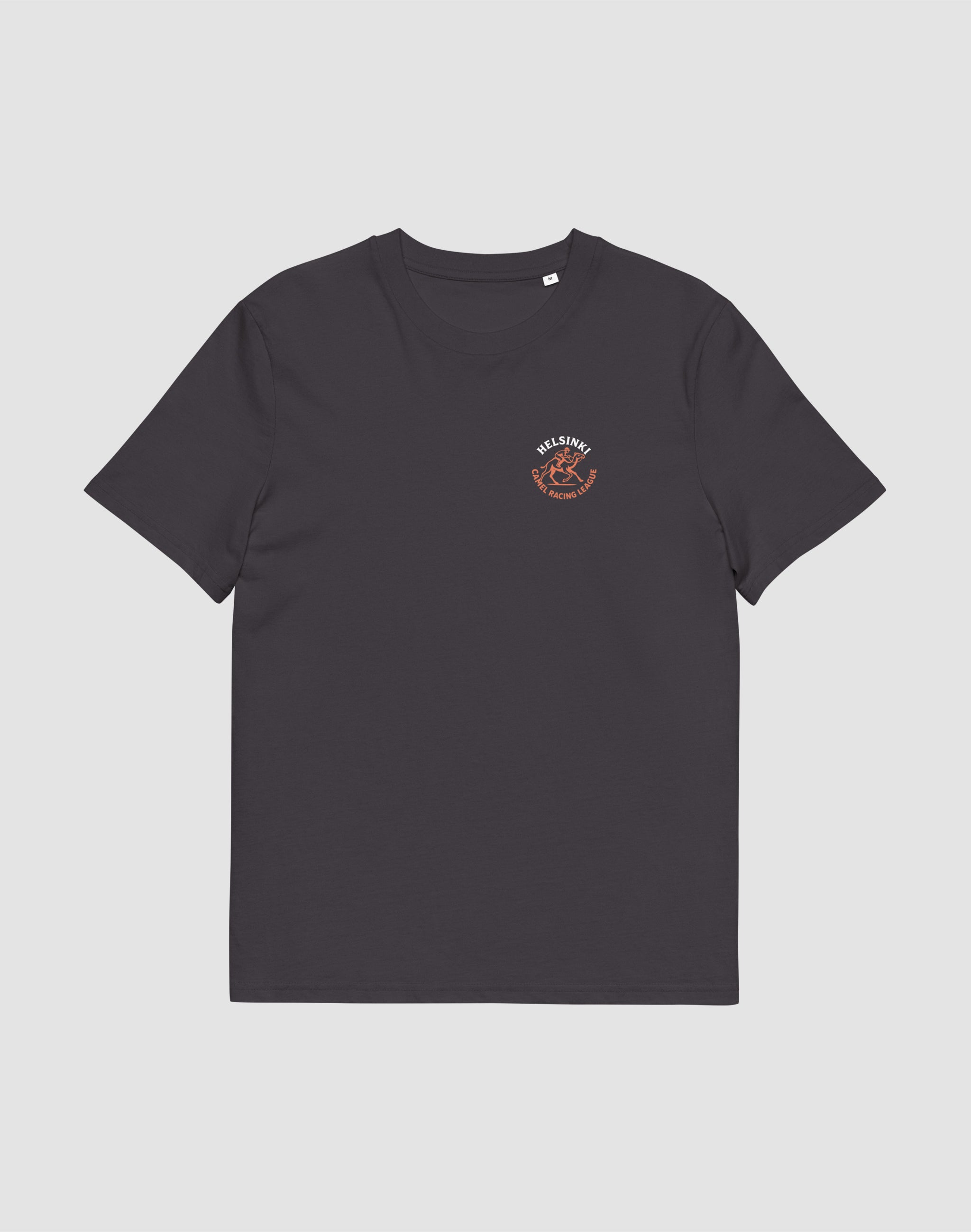 Helsinki Camel Racing League Heritage uniform anthracite t-shirt front and back print — PERAMA Sports Federation
