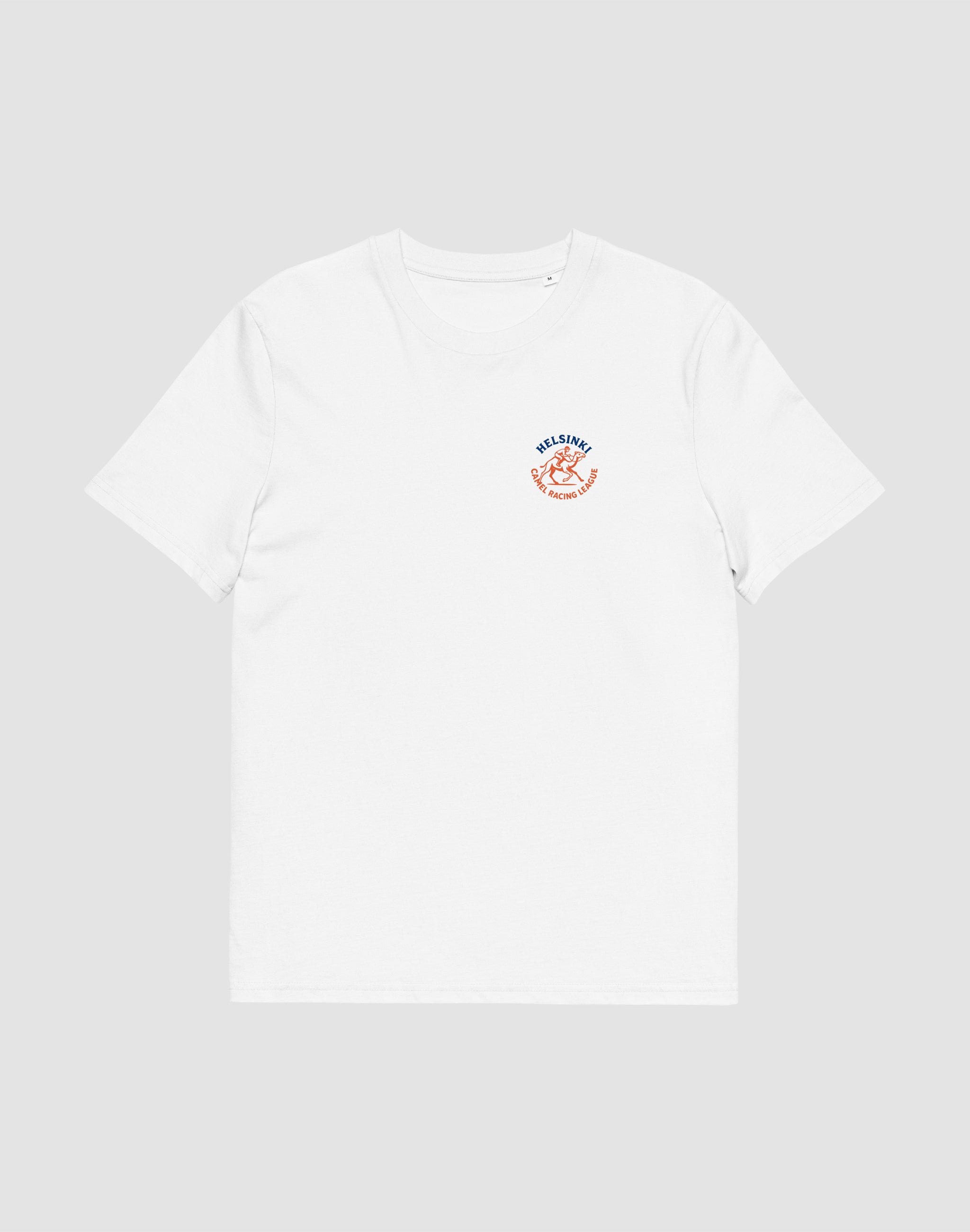 Helsinki Camel Racing League Heritage uniform white t-shirt chest print — PERAMA Sports Federation