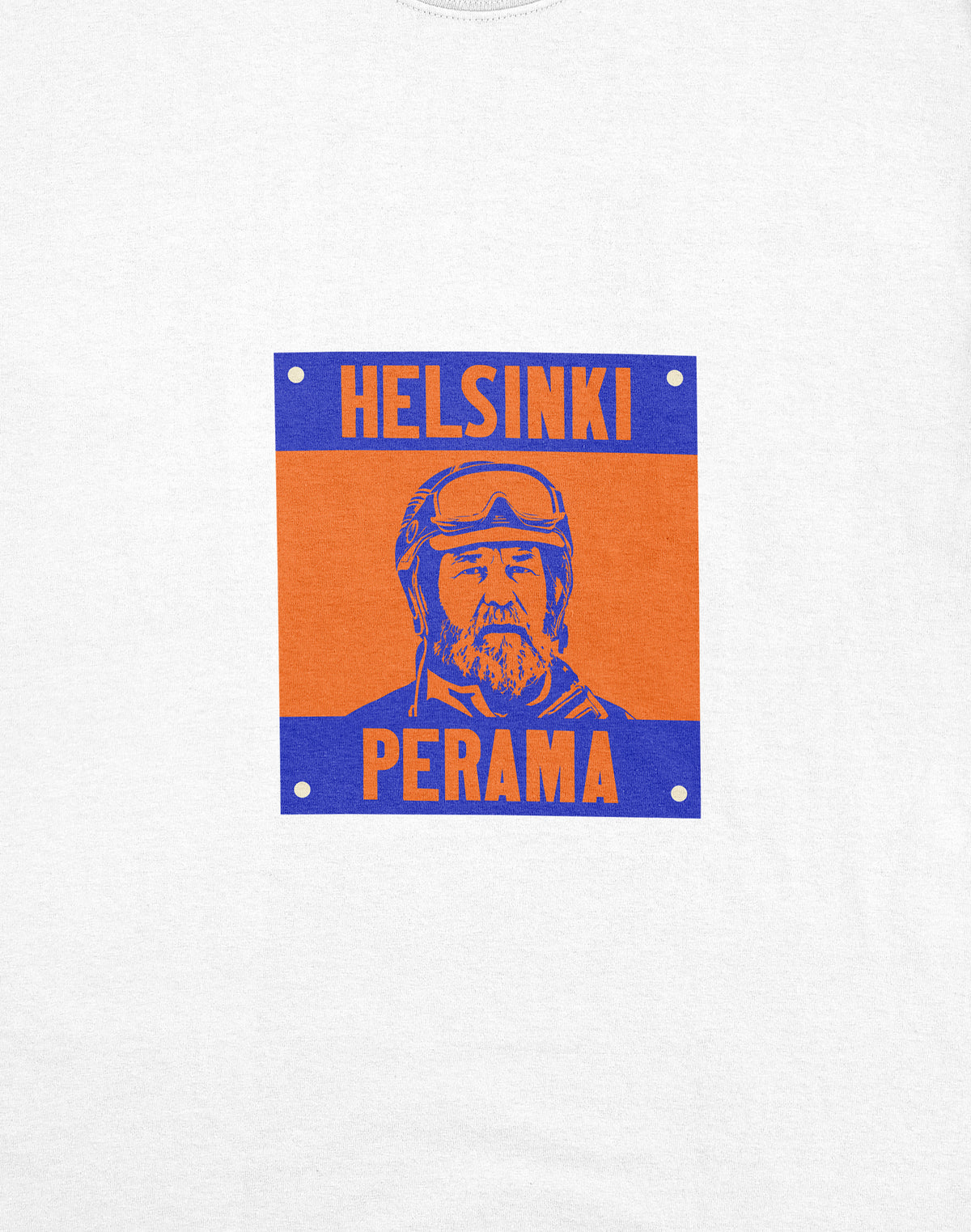 helsinki camel racing bib rider orange and blue close up of t shirt — PERAMA INTERNATIONAL