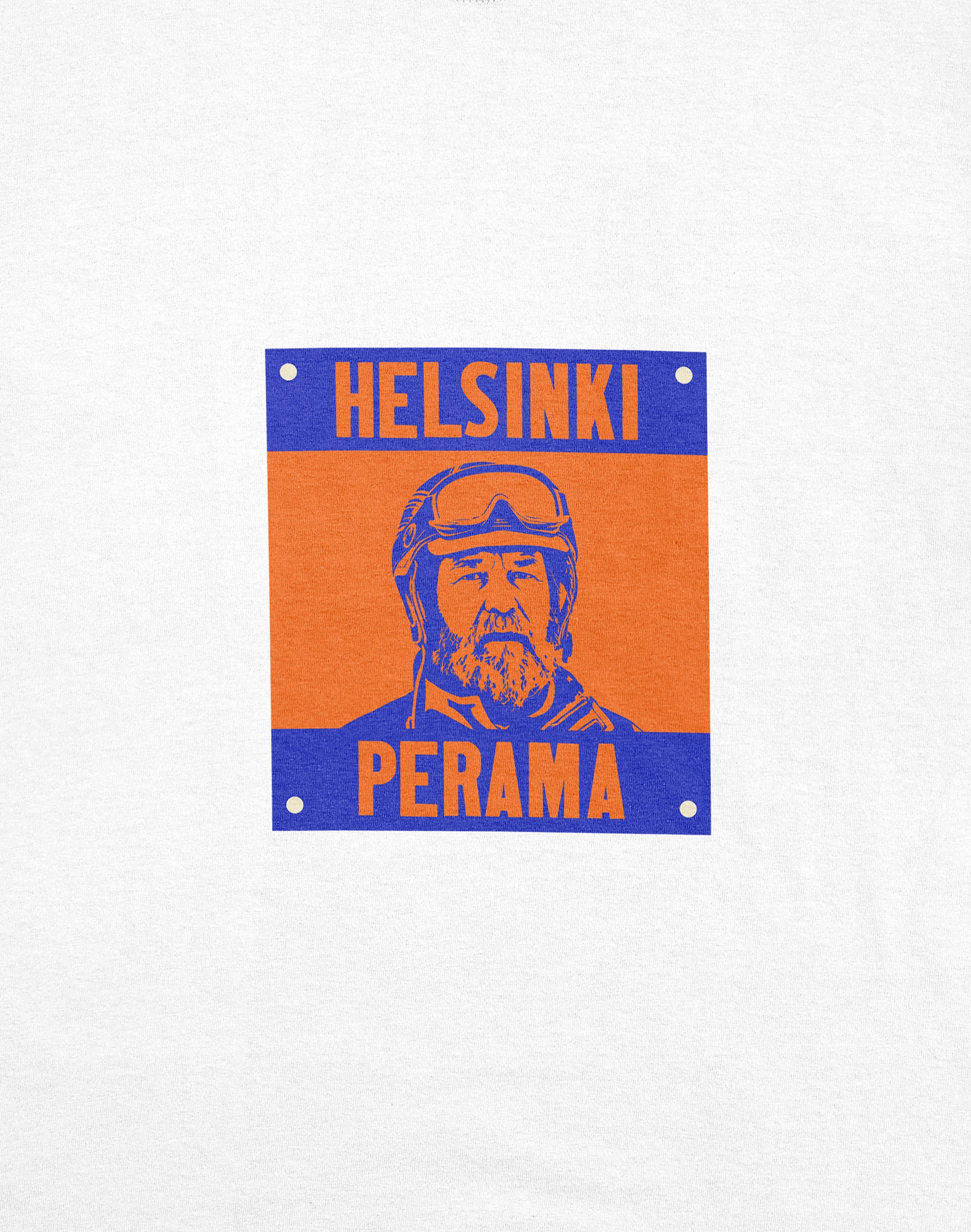 helsinki camel racing bib rider orange and blue close up of t shirt — PERAMA INTERNATIONAL