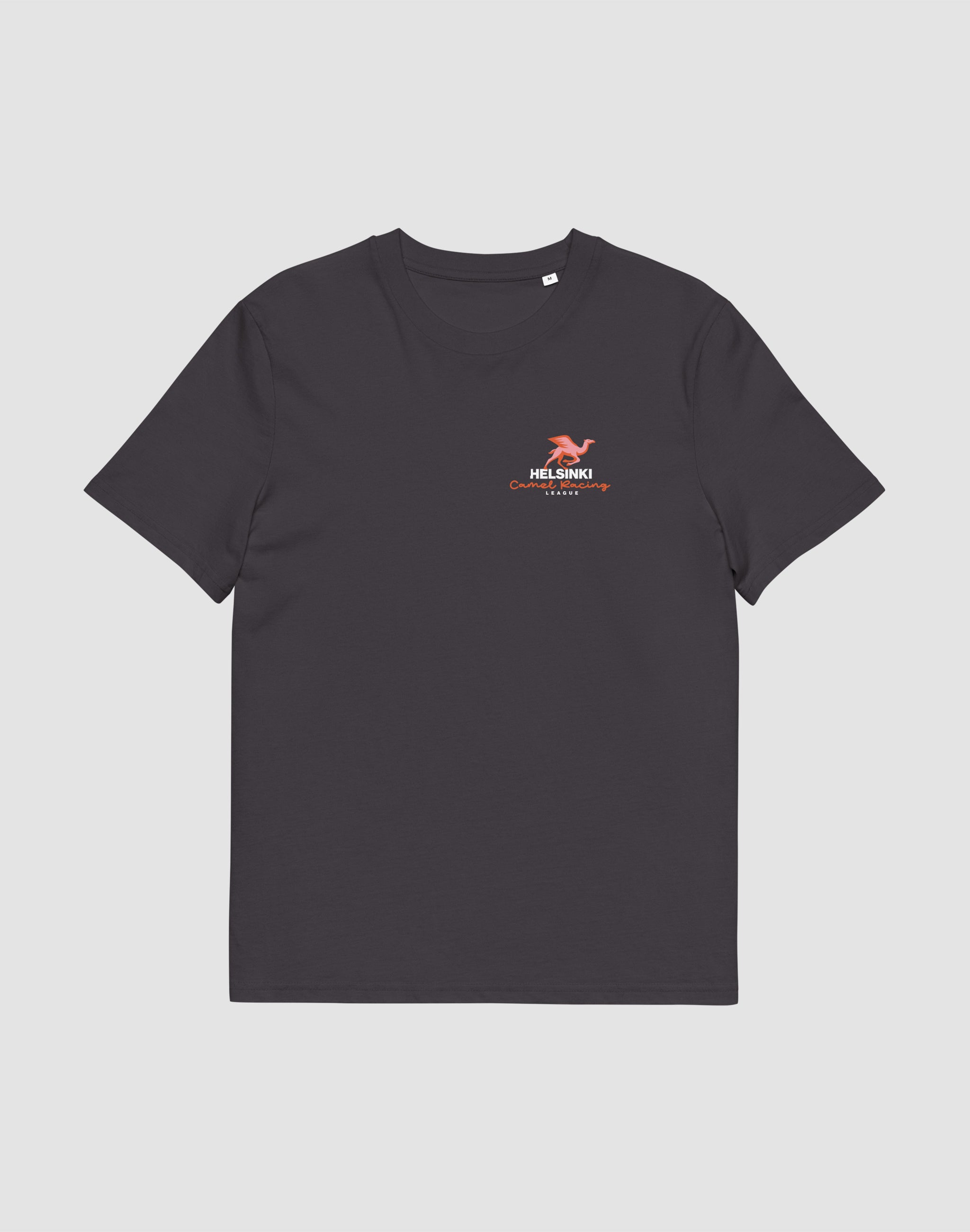 Helsinki Camel Racing League vintage anthracite t-shirt chest print — PERAMA Sports Federation