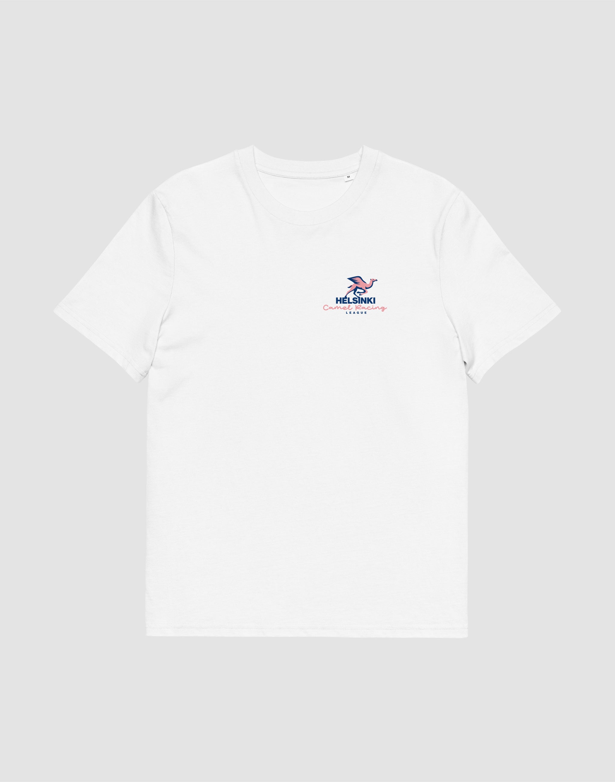 Helsinki Camel Racing League vintage white t-shirt chest print — PERAMA Sports Federation
