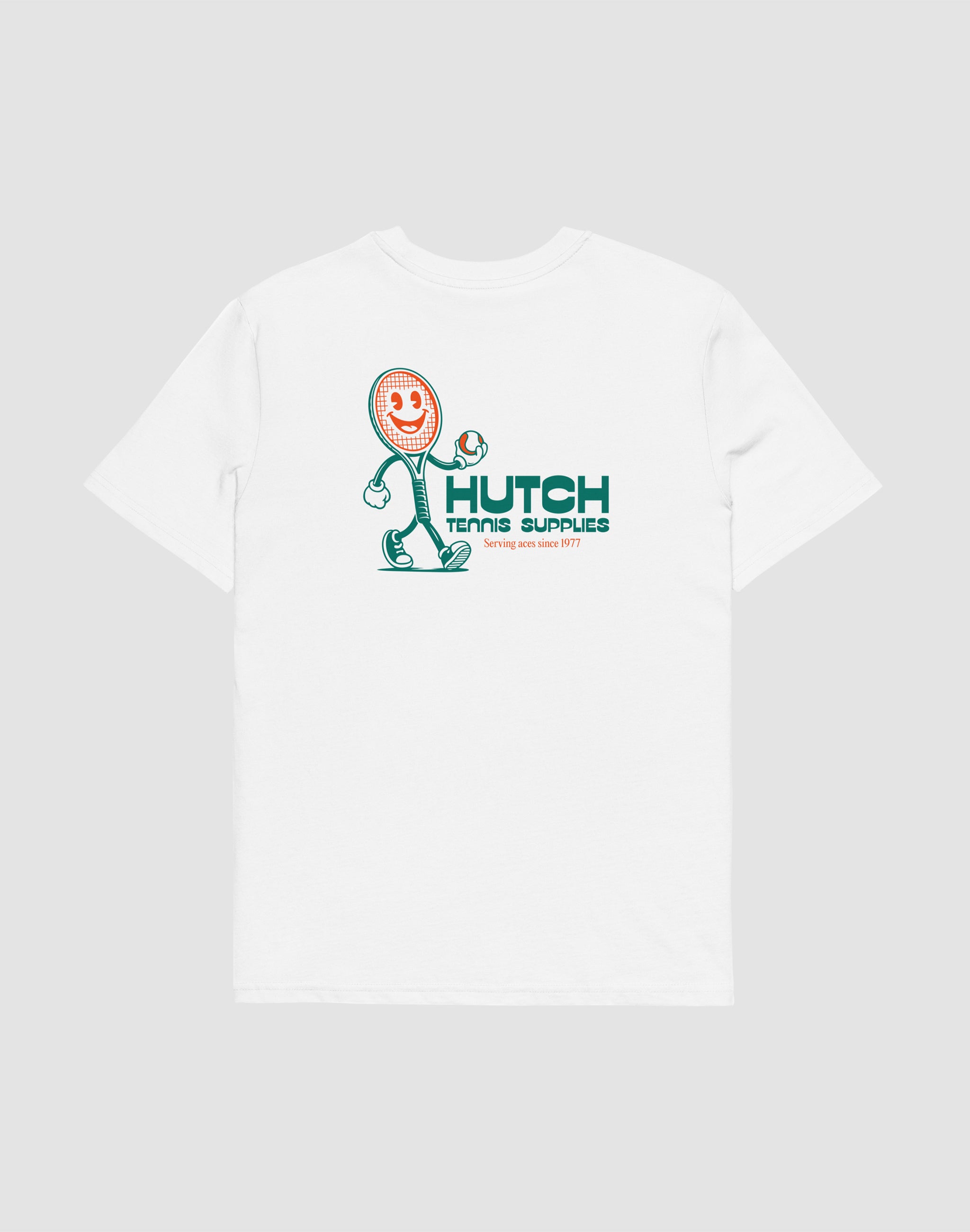Hutch Tennis Supplies T-Shirt white back print sponsor — PERAMA Sponsors