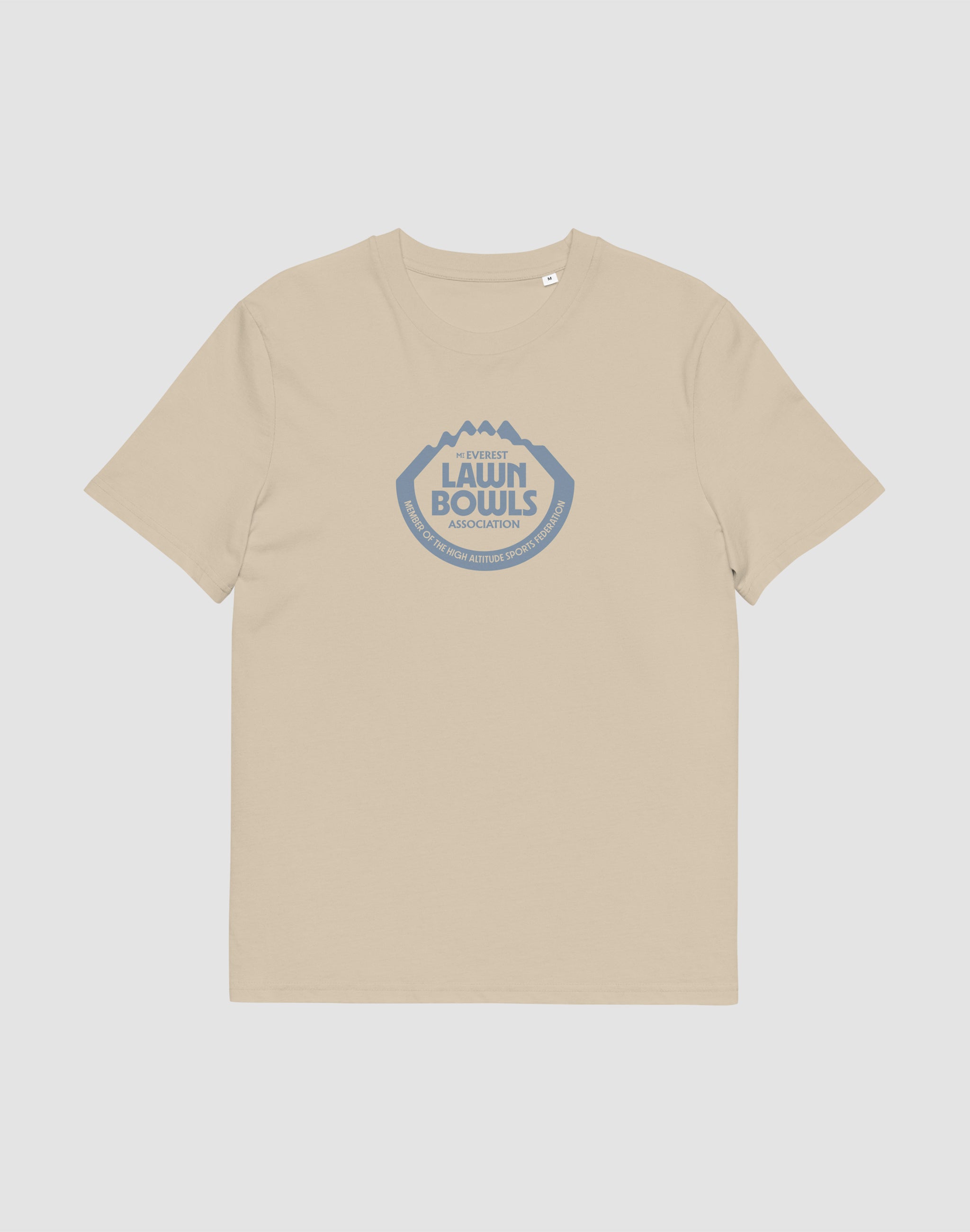 Mt Everest Lawn Bowls Association uniform single colour T-Shirt desert dust front print — PERAMA Federations