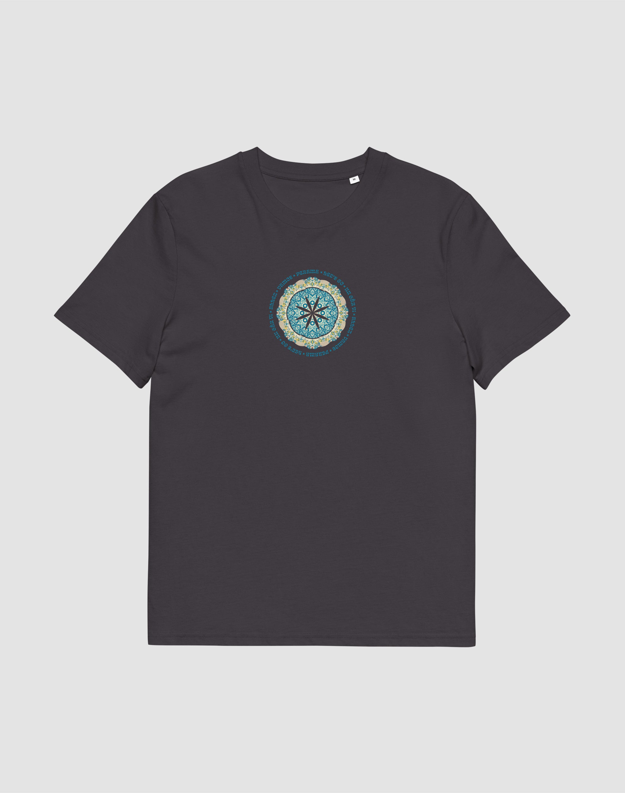 Lets Go Mandala anthracite T-shirt front print — PERAMA Classics