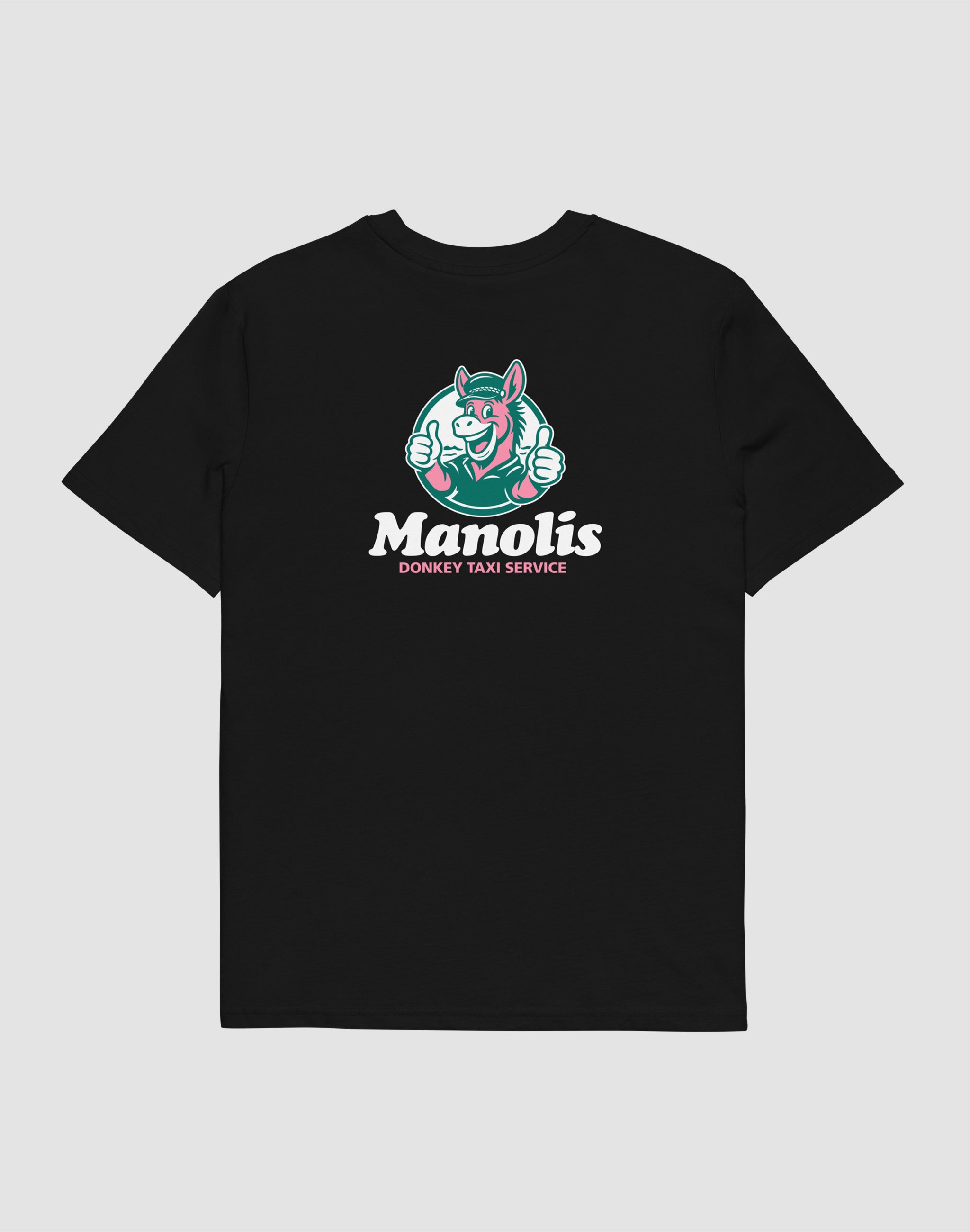 Manolis Donkey Taxi Service Club black T-shirt — PERAMA Sponsors
