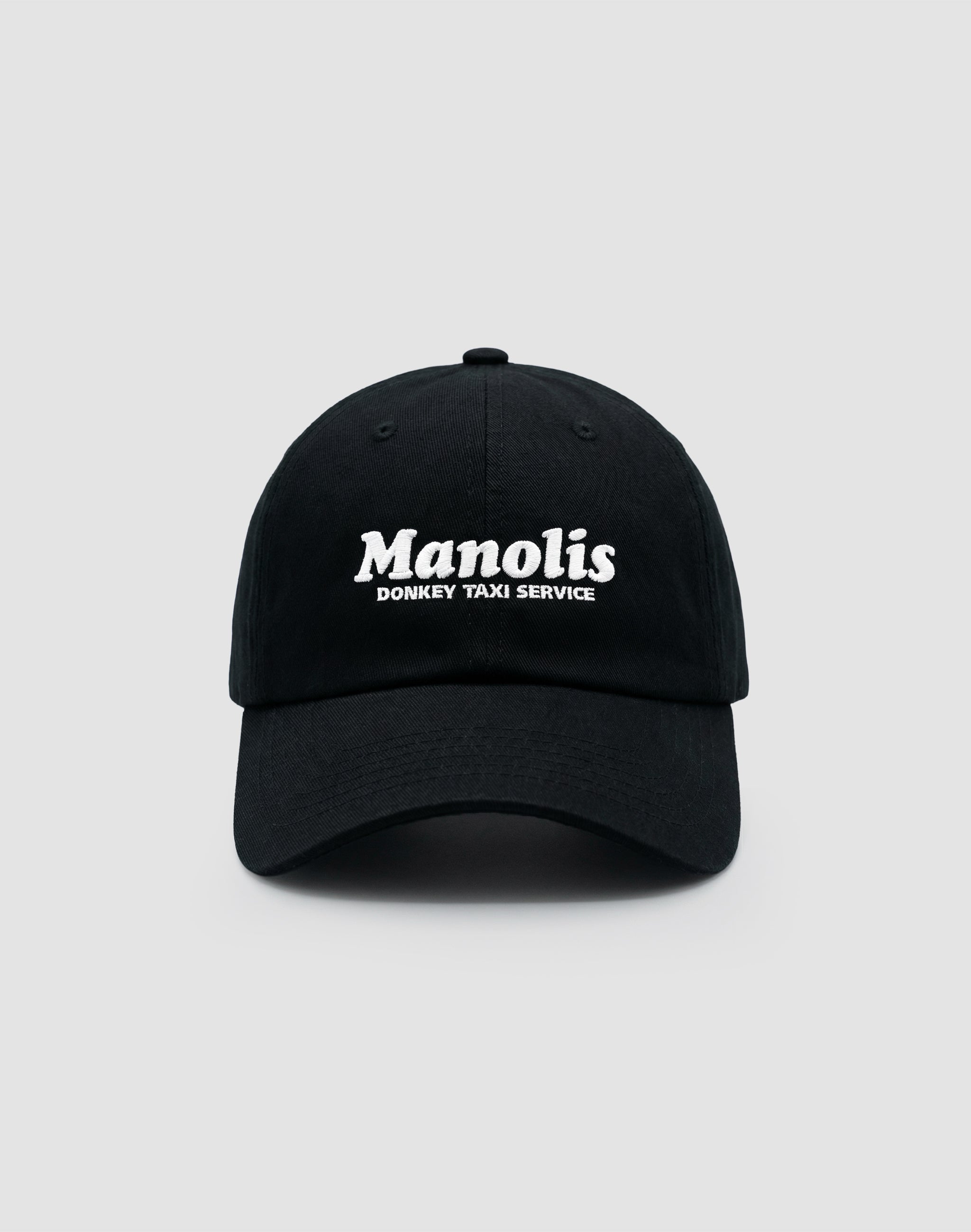 Manolis Donkey Taxi Service black cap embroidered — PERAMA Sponsors