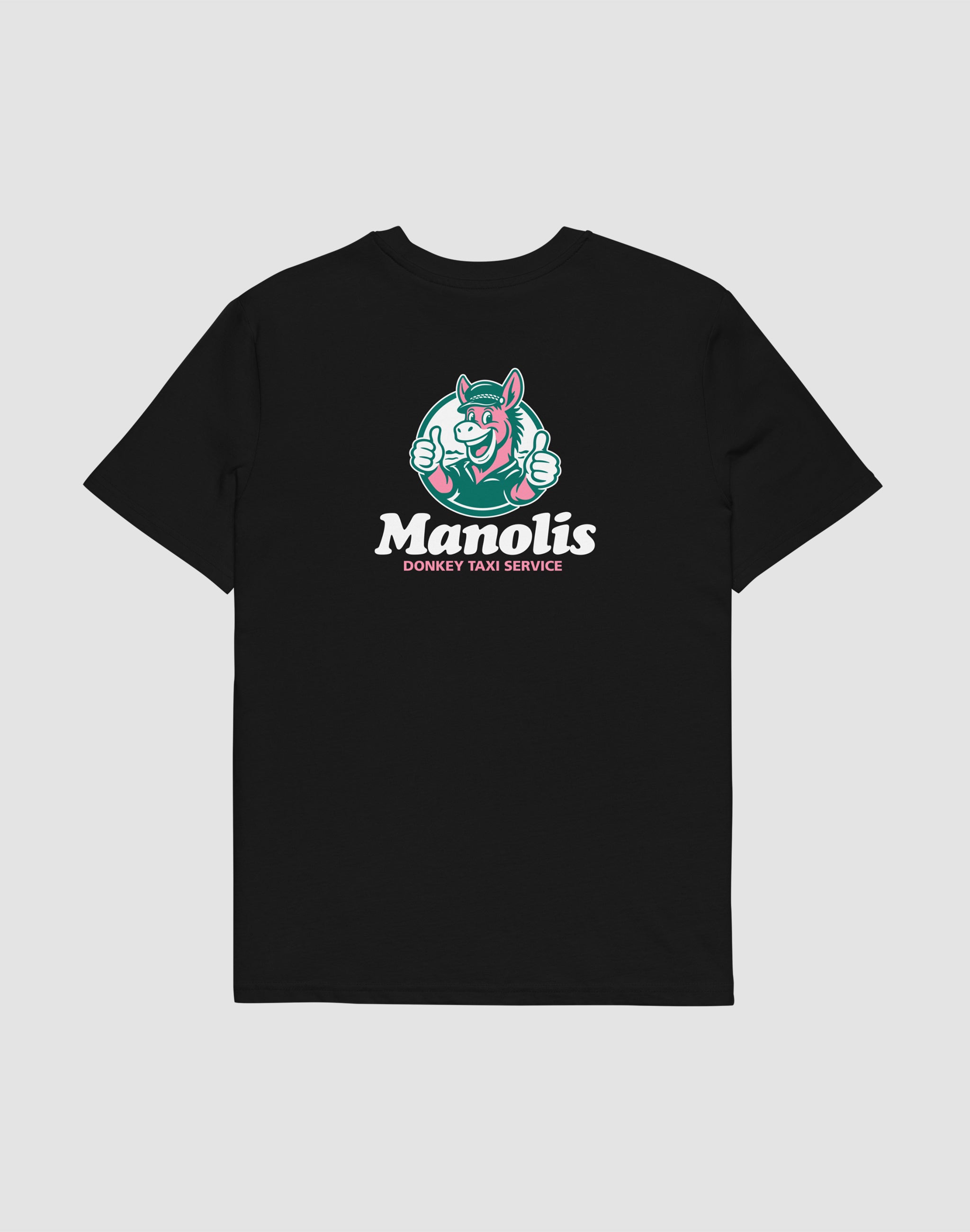Manolis Donkey Taxi Service Club black T-shirt — PERAMA Sponsors