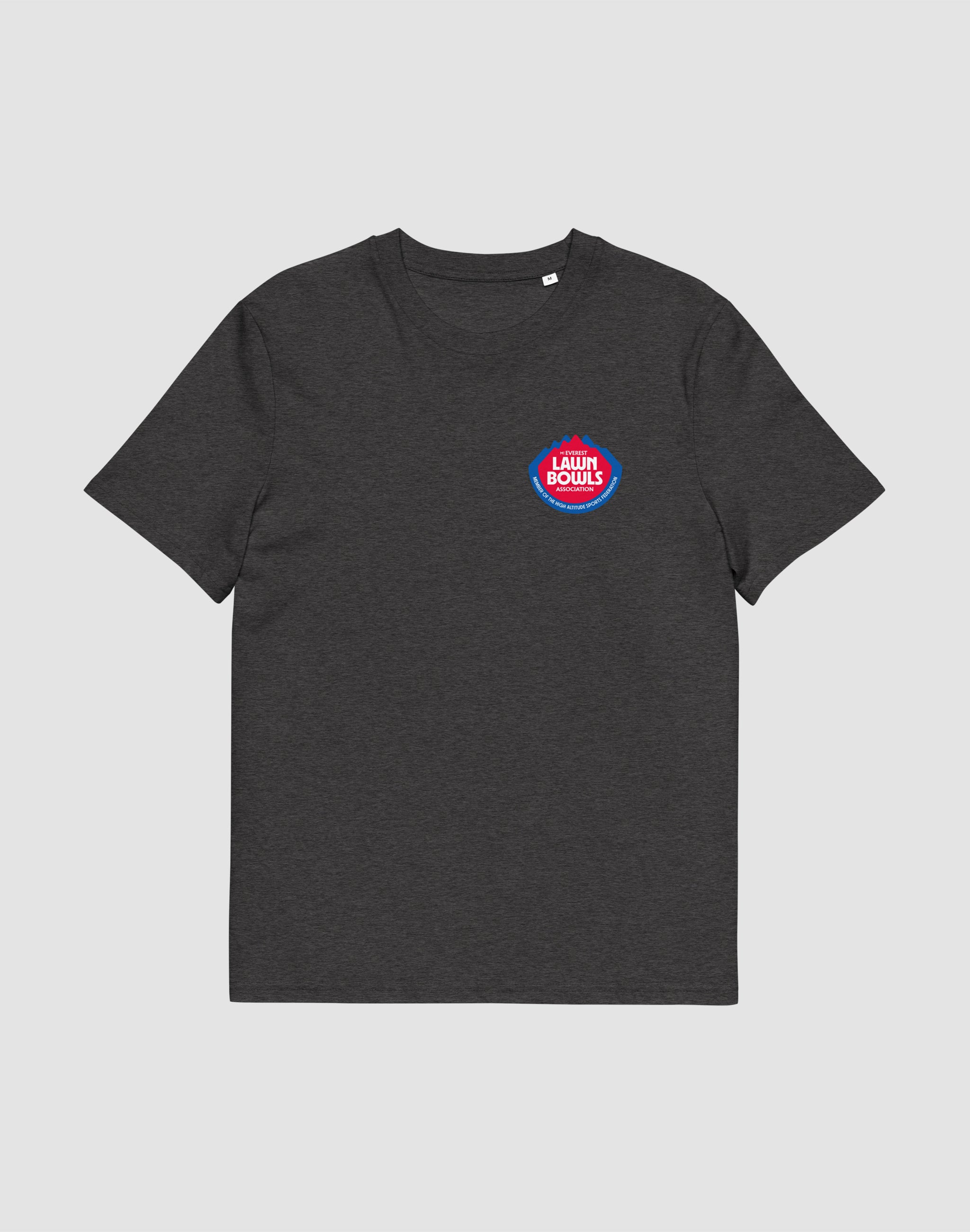 Mt Everest Lawn Bowls Association uniform T-Shirt dark heather grey back print — PERAMA Federations