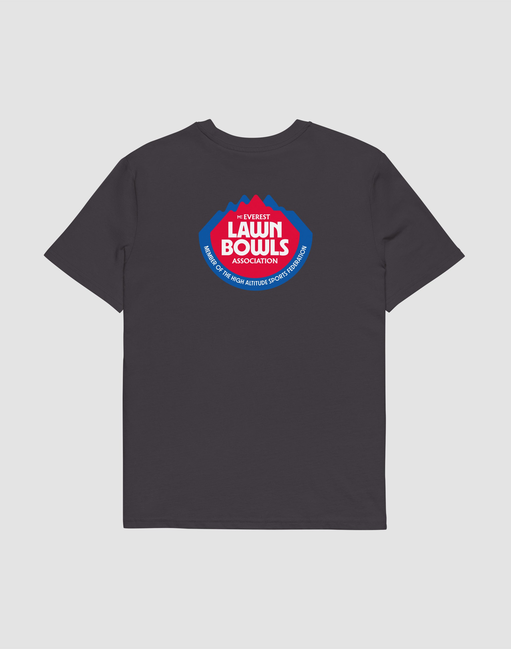 Mt Everest Lawn Bowls Association club T-Shirt anthracite back print — PERAMA Federations