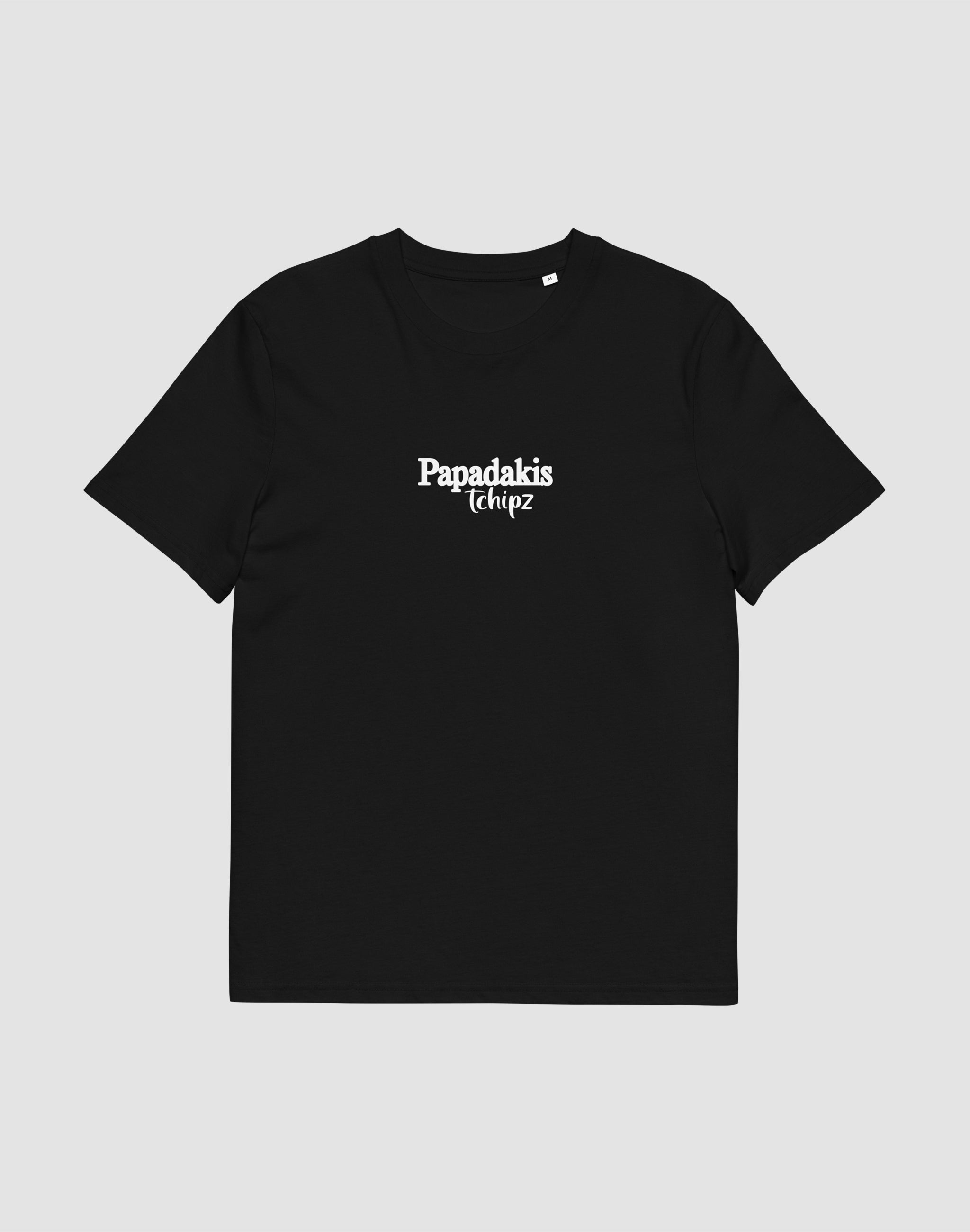 Papadakis Tchipz T-Shirt black middle chest print sponsor — PERAMA Sponsors