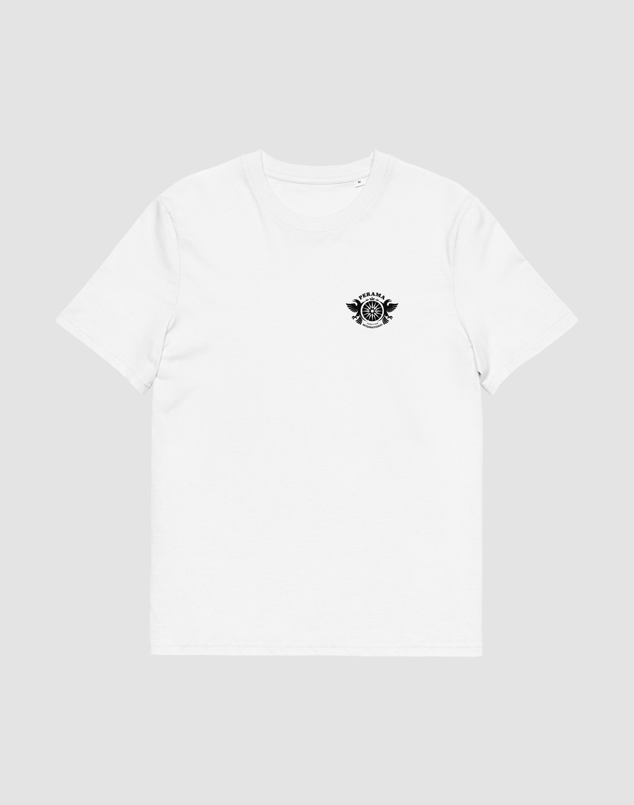 perama epirus 1950 federation logo front white t shirt — PERAMA INTERNATIONAL