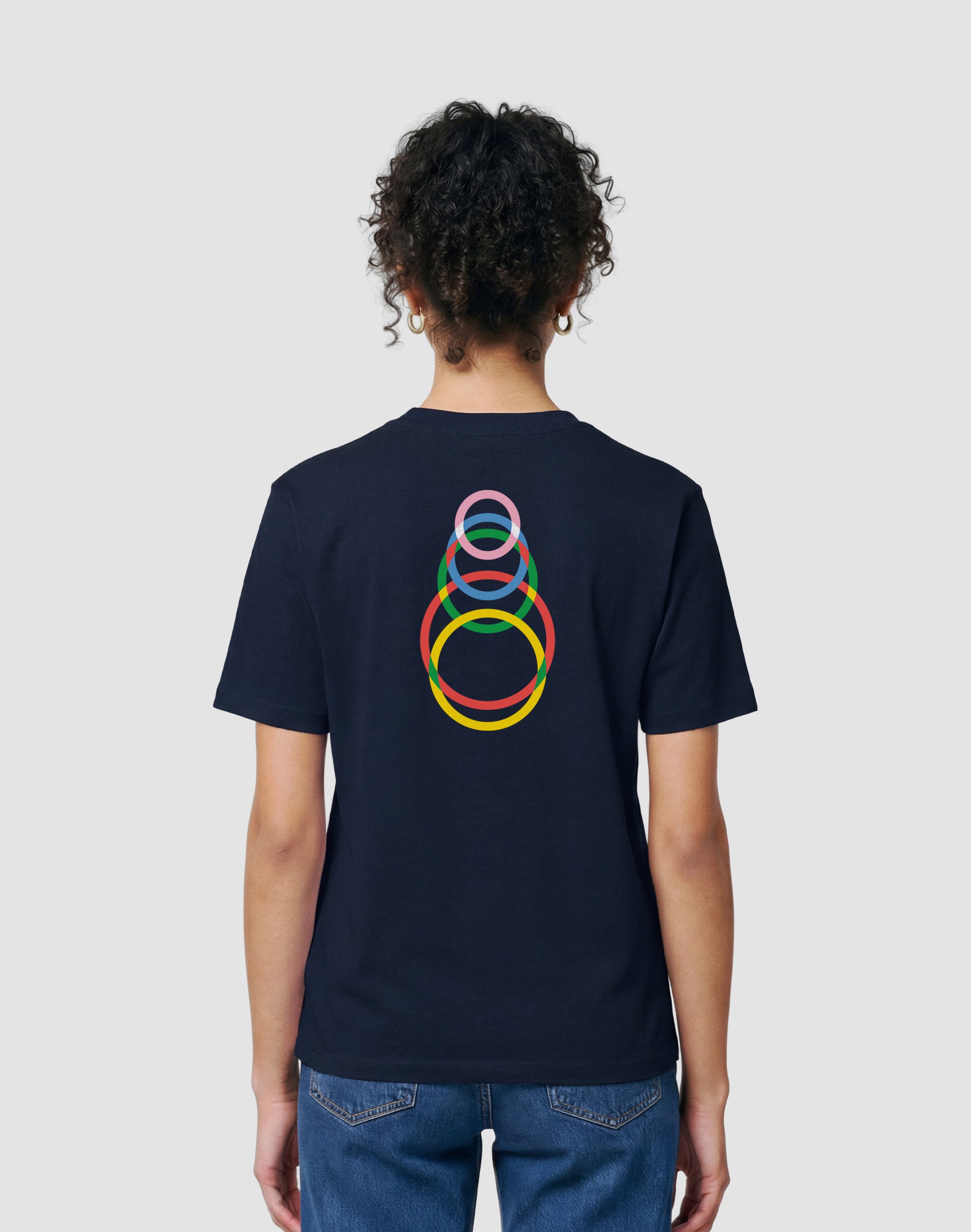 Speedball T-Shirt back print worn by female model — PERAMA Classics