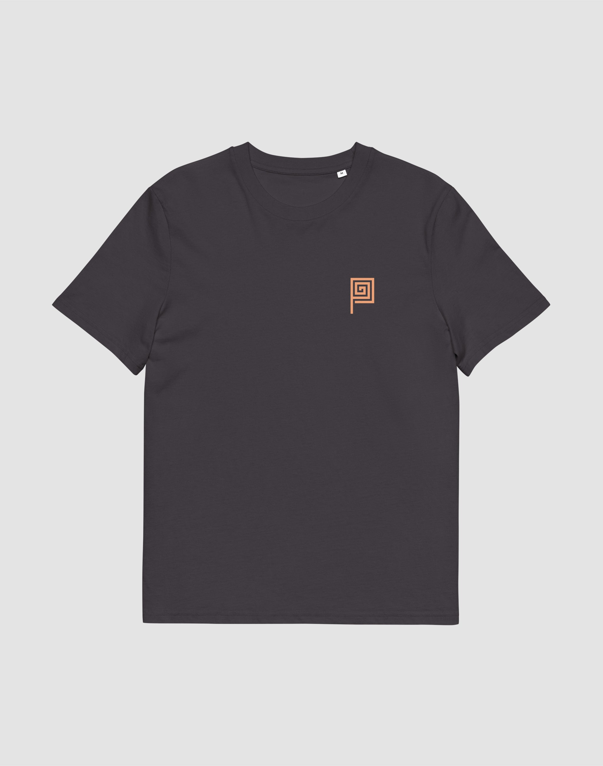 The Meander anthracite t-shirt chest print — PERAMA Classics