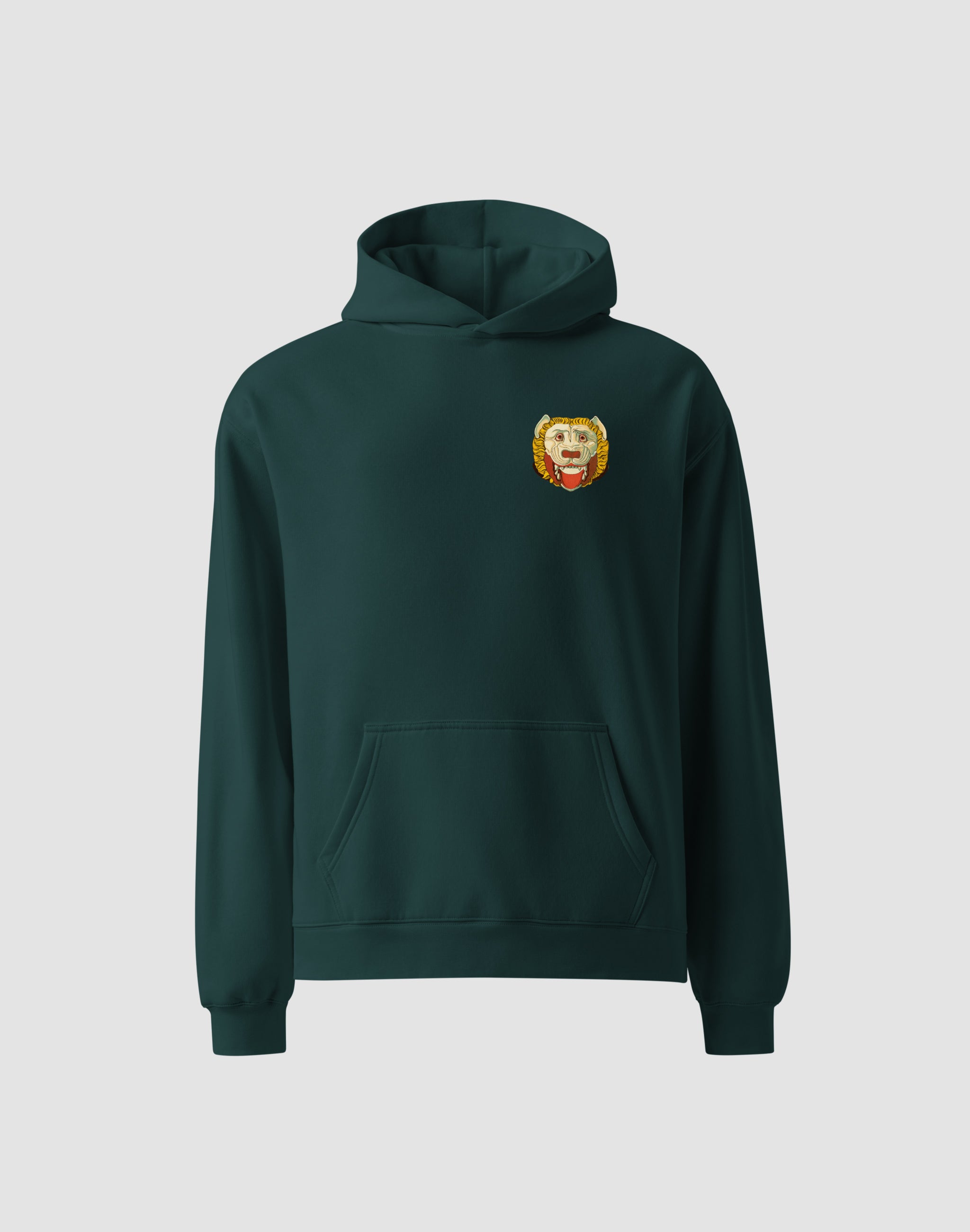 Thespis Hoodie front pine green — PERAMA Classics