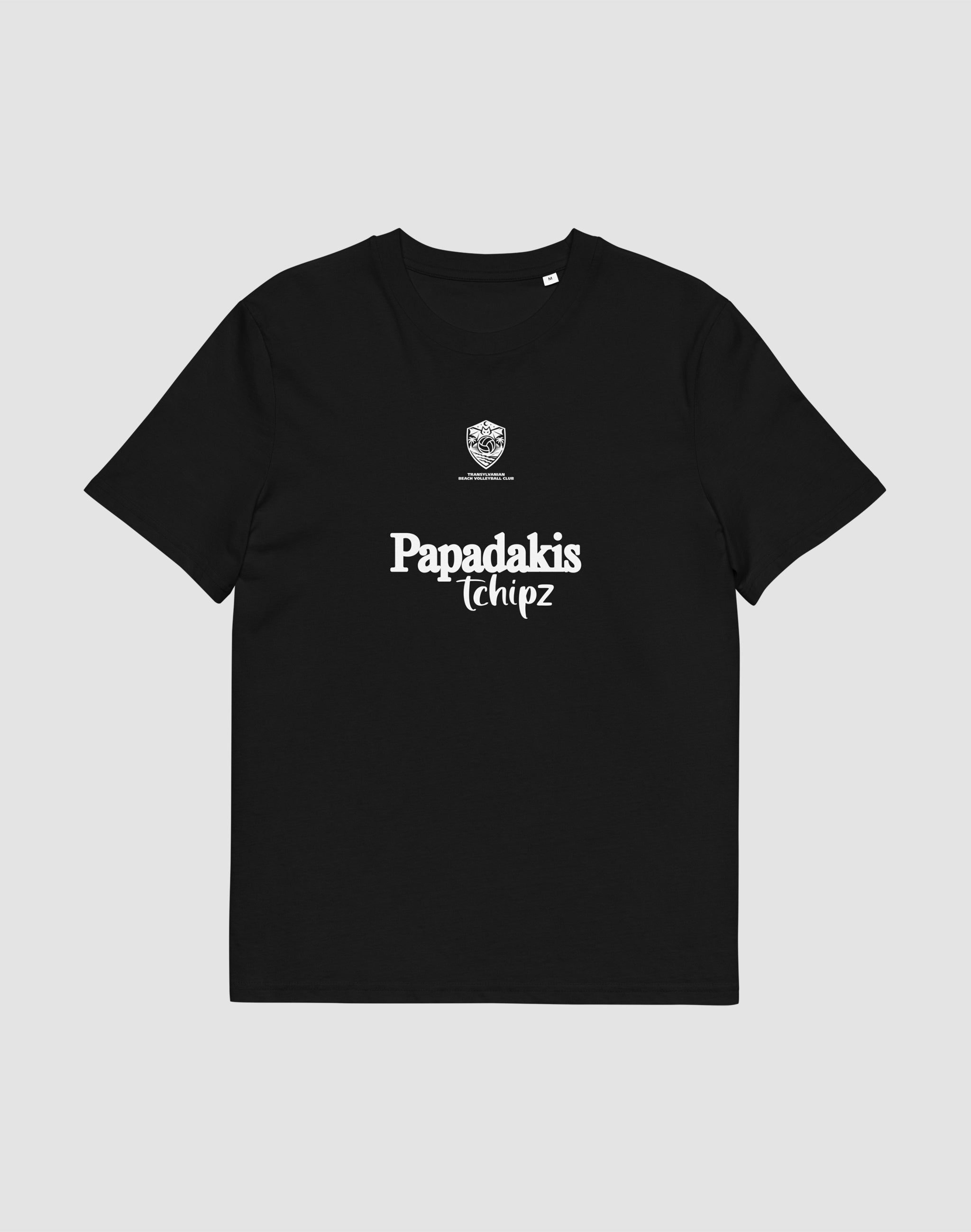 Transylvanian Beach Volleyball Club Tournament T-Shirt black sponsored by Papadakis Tchipz — PERAMA Sports Federations